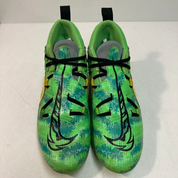 GOOD Nike Alpha Men's Football Cleats Green / Yellow Oregon Ducks Colorway 8.5 - Picture 3 of 13